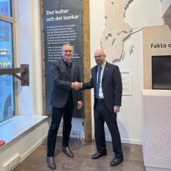 Trafikverkets generaldirektör Roberto Maiorana och kommunstyrelsens ordförande Sundbybergs stad Peter Schilling. Bild: Trafikverket