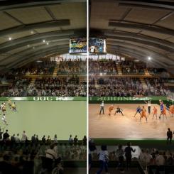 Ulvsunda idrottscentrum basket handboll Fotograf: White Arkitekter